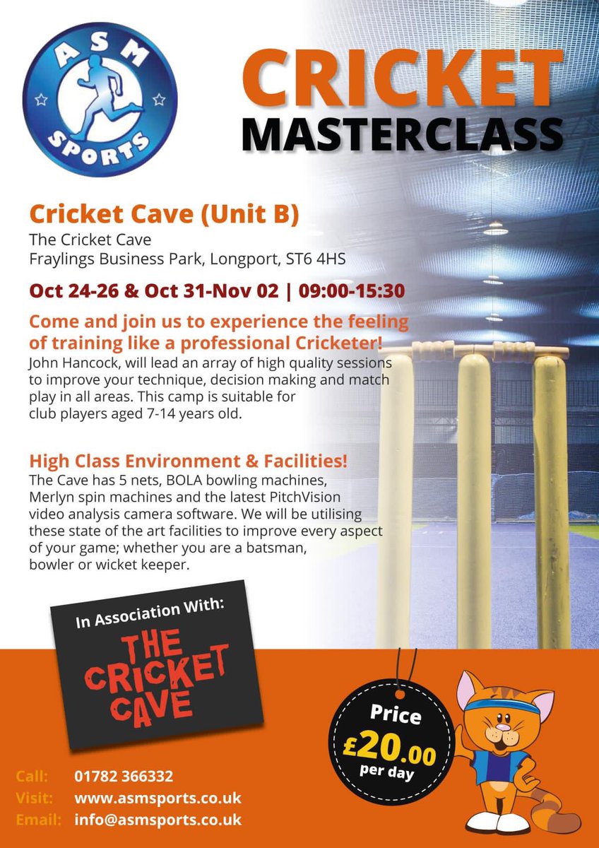 Come and join John and the team @thecricketcave 🏏✅ Information on how to book below: