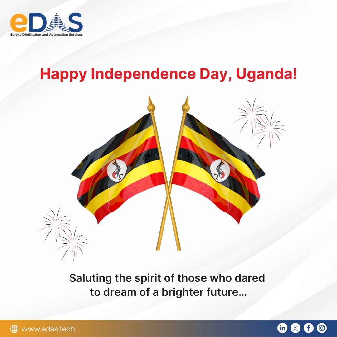 Today, as #Uganda celebrates its 63rd Independence Day, eDAS proudly extends its warmest wishes to the people of this great nation.

#UgandaIndependenceDay #IndependenceDayUganda #Uganda63 #TechForProgress