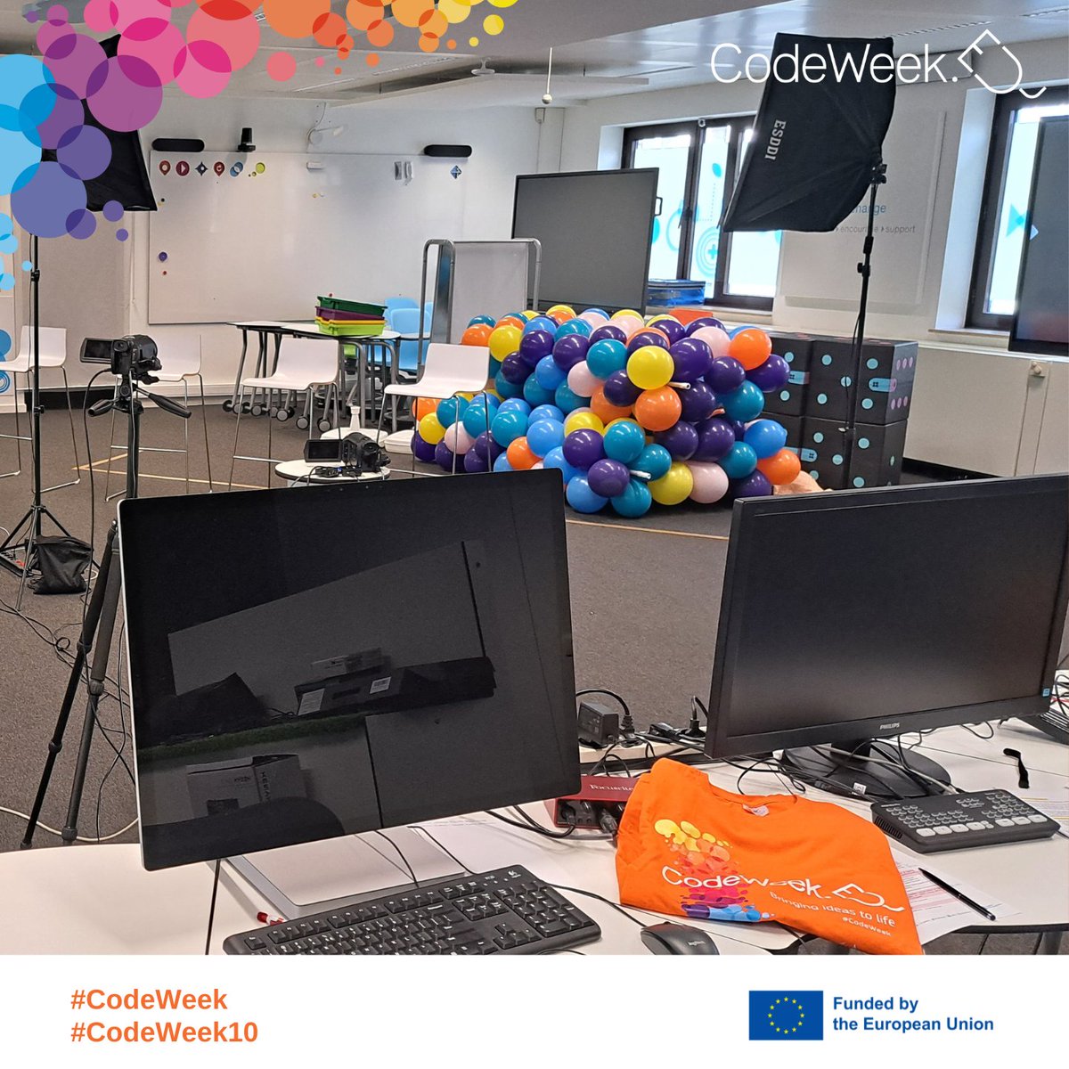 CodeWeekEU's tweet image. 🚀 Get ready for the #EUCodeweek2023 launch tonight! 

Tune in to our live stream for inspiring talks, virtual school trips &amp;amp; coding fun! 

📍See you at 16.00 on FB or YouTube. 

#DigitalFuture #CodingForAll