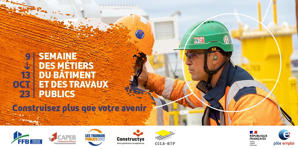 🔴 Lancement de la 3ème semaine des métiers du #bâtiment et des #travaux publics ! 🚀 🗓️ + de 1 000 événements organisés avec nos partenaires pour promouvoir les nombreuses opportunités d’#emploi du #BTP ➡️ pole-emploi.org/accueil/commun… #TousMobilisés #AvecPôleEmploi #recrutement