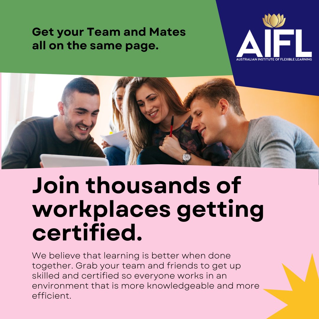 Calling all employers, team mates, and friend groups! Why not bring your team/crew along and get certified together? Email admin@aifl.edu.au for more.

#employer #jobtraining #motivation #achievement #studywithus #learnwithus #traineeship #internship #healthcourses #AIFL45364