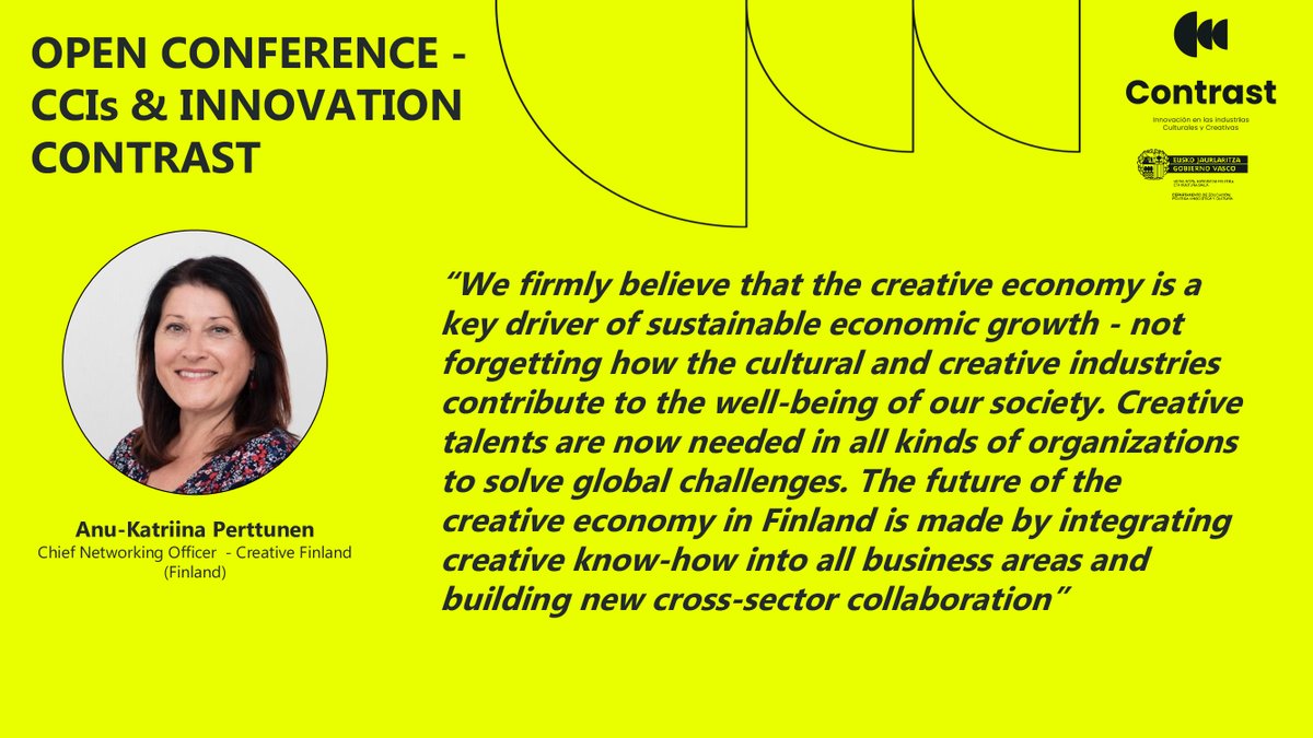 Anu-Katriina Perttunen, CNO at @CreativeFinland will be attending the Open Conference in October!

🗓️ Open Conference, 25-26 October 2023, #Bilbao
👉 More about the project: t.ly/-6G7q
📝 Register here: shorturl.at/lBSVY