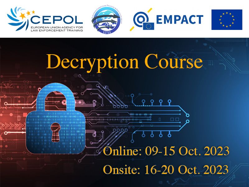 ICMihai's tweet image. The #Decryption course has started.
It is organised by the European Union Agency for Law Enforcement Training (@EU_CEPOL) with the support of the European Cybercrime Training and Education Group (@ecteg) on 09-20 October 2023.
Best wishes to all our participants!