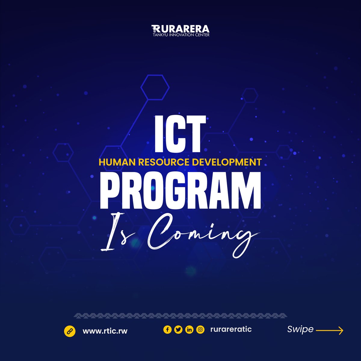 RurareraTIC's tweet photo. We invite you to stay tuned, for the #ICTHRD Program is set to unlock a world of possibilities where #technology meets #Innovation and where the future is shaped by those who dare to dream and do. Get ready to be a part of this exciting adventure.
#tankyupractice #rurareratic https://t.co/fNyEmbhD1t
