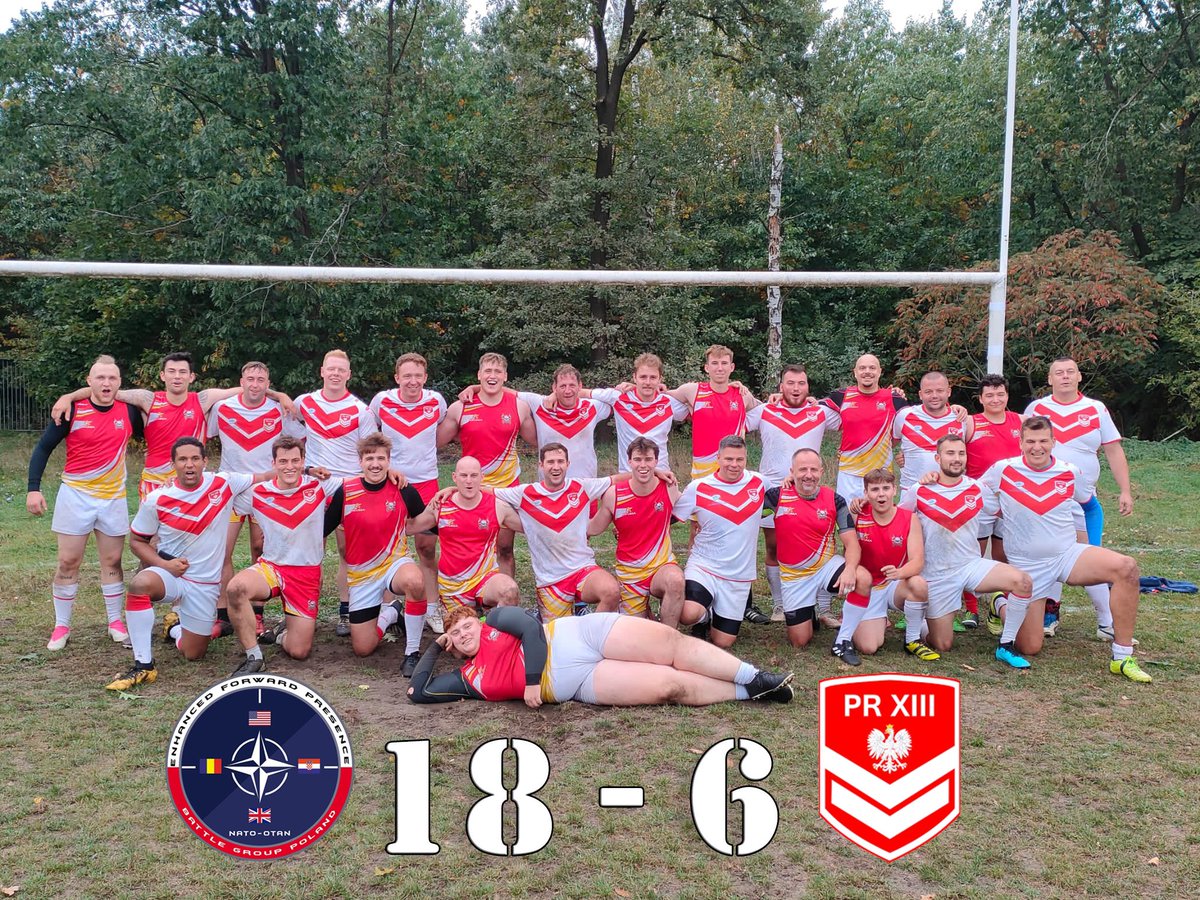On Saturday soldiers with @nato_bgpoland from @theroyallancers with @theroyalyeomanry and @reme_official played the Polish National Team @polska_rugby_league at Rugby League. The game was played in the #spiritofrugby and ended in a mixed team game. #WeAreNATO #StrongerTogether