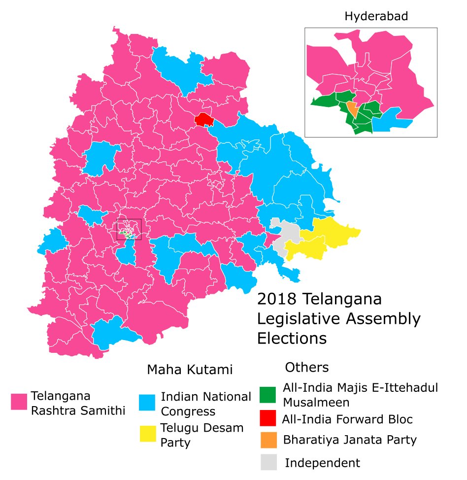 SarkariSystem's tweet photo. CM of Telangana: K. Chandrashekar Rao (BRS)
Assembly term ends on: Jan 16, 2024
Elections on: Nov 30, 2023
Results: 3rd December, 2023

In the last elections (विधानसभा चुनाव) approx 1781 candidates contested for 118 seats.
#Elections2023 #TelanganaElections2023 (4/6) https://t.co/ELEsCKNiFA