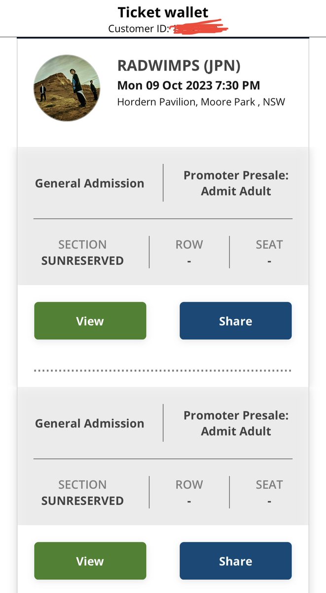Annggee1's tweet photo. Selling 1x Radwimps tickets for Sydney tonight! A friend of mine cancelled last minute and need to sell asap I’m still going so if you feel better meeting I’m open to it! https://t.co/GJdPG7N2Zj
