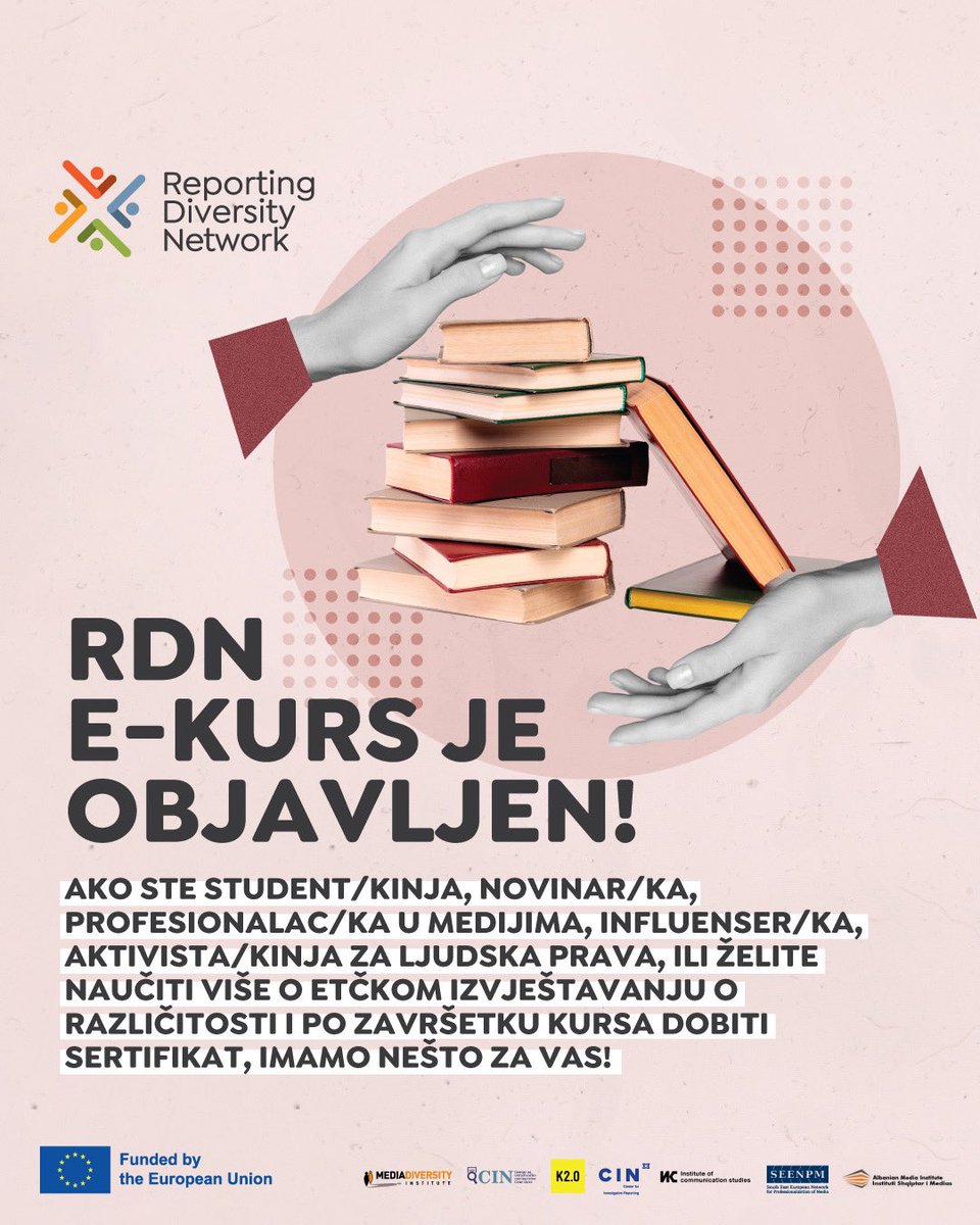 CIN__CG's tweet image. Ako ste novinar/ka, student/kinja novinarstva, bloger/ka, vloger/ka, aktivista/kinja za ljudska prava, imamo nešto za vas. 👇

@RDN_Diversity 

🔗Opširnije na linku reportingdiversity.org/reporting-dive…

#cincg #medijakurs