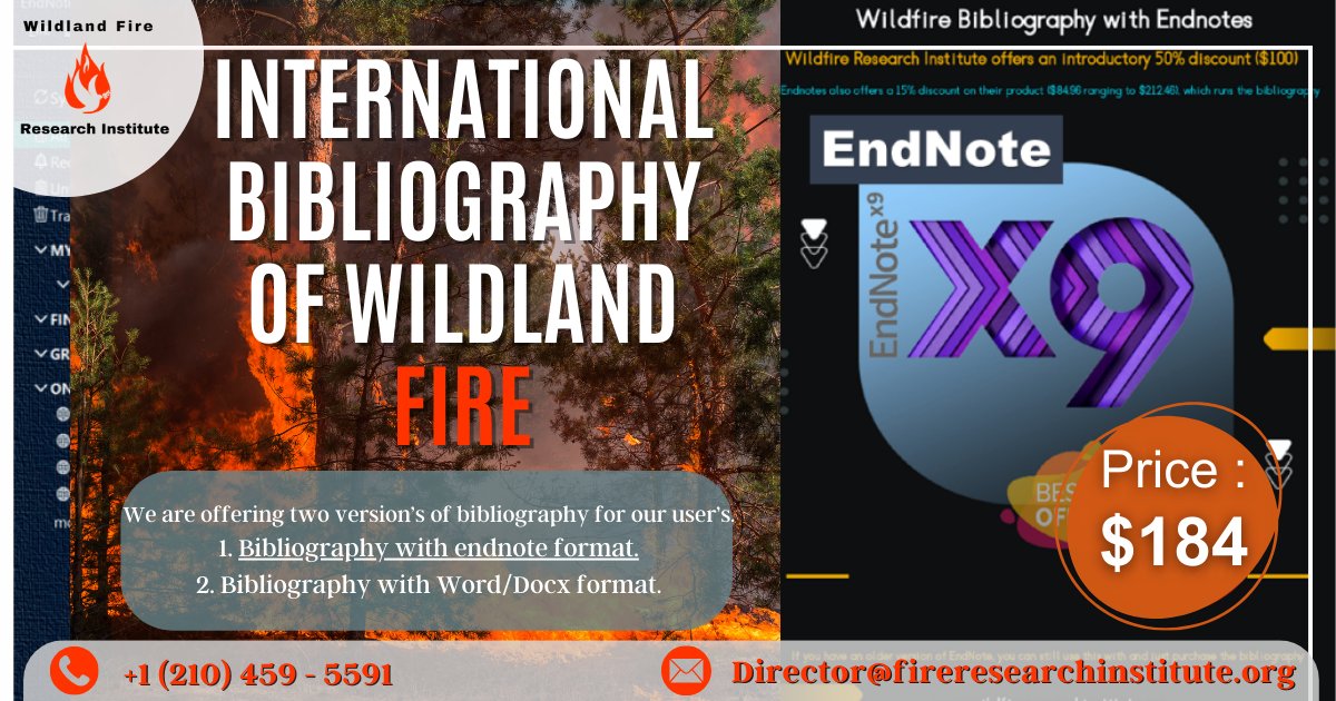 ABWebTech's tweet image. International Bibliography of Wildland Fire you can search for the wildfire database from our website. We have some free books section which you can download from our site
Buy now: wifri.org/product/intern…
#wildlandfire #wildlandfirefighter #wildland #Bibliography #ecology