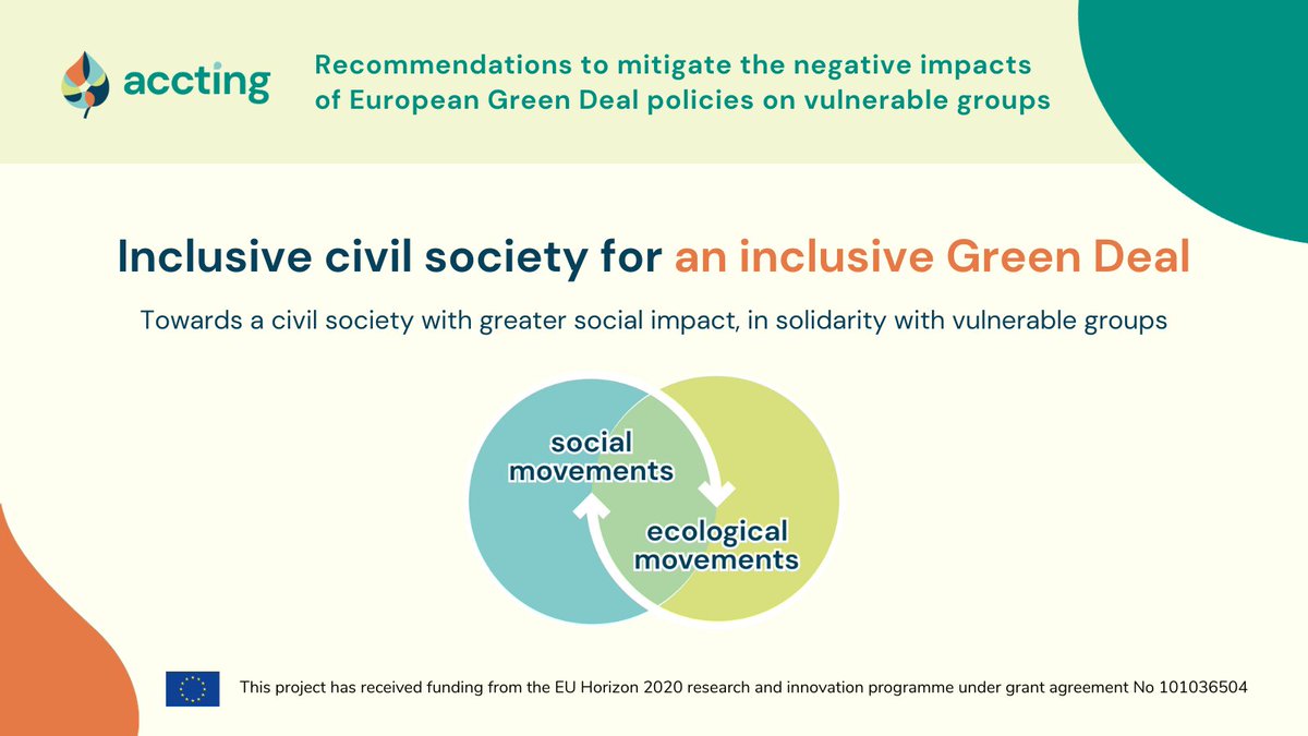 🌐 NGOs’ groundwork &amp; expertise drive progress for all, but not all organisations have embedded democratic legitimacy.
A just #EUGreenDeal requires NGOs to be inclusive, fully reflecting the diversity of the population.

👉 Read <a href="/ACCTING_EU/">ACCTING</a> recommendations:accting.eu/accting-factsh…