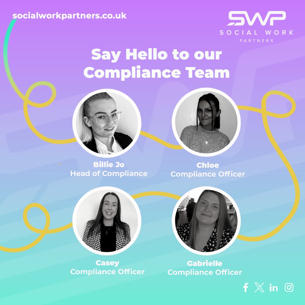 SWPartners_'s tweet image. Say Hi to… our Compliance Team!👋

At SWP, we take compliance seriously and we are lucky enough to have a dedicated team that works tirelessly to provide exceptional service to our candidates

#MeettheTeam #socialcare #socialwork #recruitment