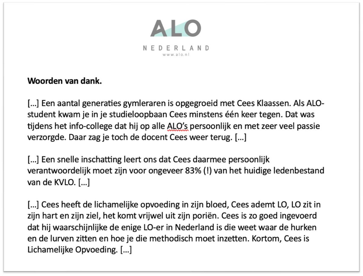 Vrijdag nam <a href="/ALO_NL/">ALO Nederland</a> op gepaste wijze afscheid van <a href="/Ceessocaster/">Cees Klaassen</a> Hij gaat genieten van een welverdiend pensioen. We hebben hem met woorden van dank, een koffer vol ALO-cadeau's, oude gympen (om in de wilgen te hangen) en een DNA-foto, 'weggestuurd'. Cees, bedankt! <a href="/KVLOnL/">kvlo.nl</a>