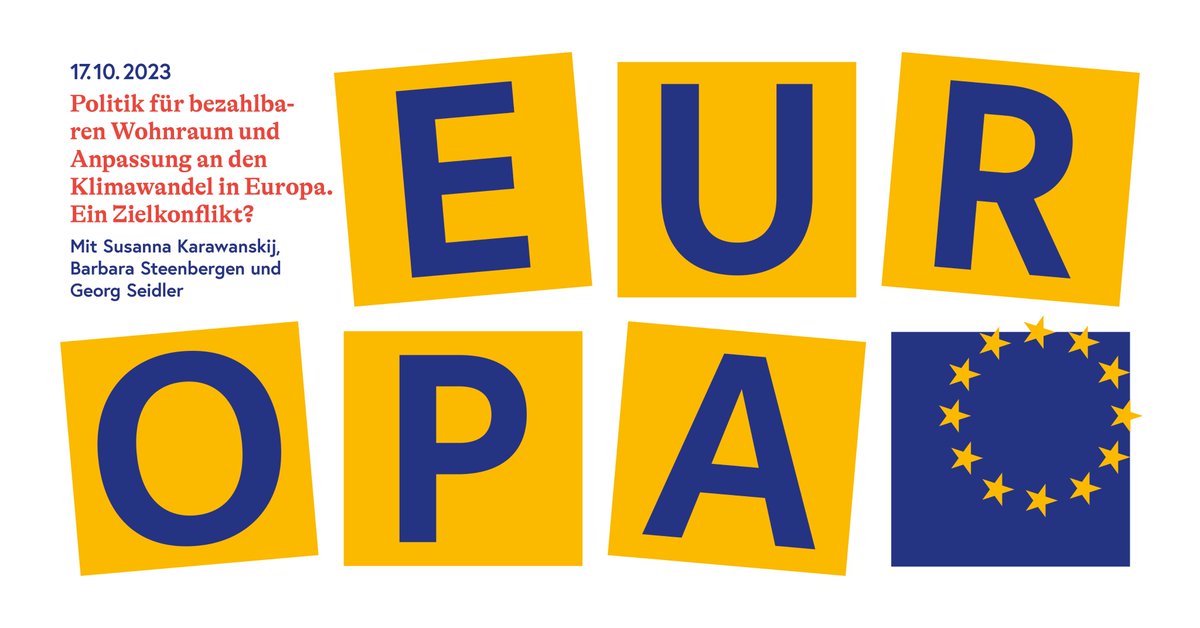 Es ist Zeit erneut auf unsere Reihe zu #EU &amp; #Europapolitik hinzuweisen: 17.10., 19 Uhr geht es mit Ministerin @SuzaKarawanskij und Barbara Steenbergen zu "Politik für bezahlbaren #Wohnraum und Anpassung an den #Klimawandel in Europa. Ein Zielkonflikt?" weiter. #Wohnungspolitik
