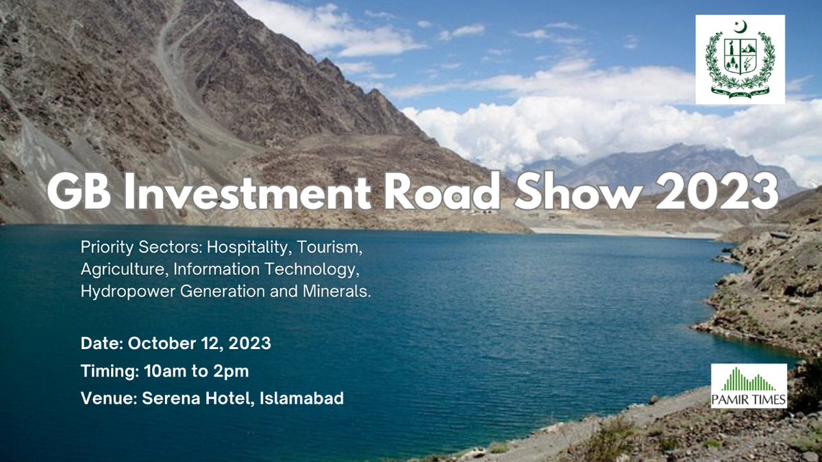 mincompk's tweet photo. "GB Investment Road Show 2023" on 12th Oct, 2023 in Serena Hotel, Islamabad.

#PakChinaFTA #GilgitBaltistan 
🇵🇰 #investmentopportunities https://t.co/wab9SQGh8g