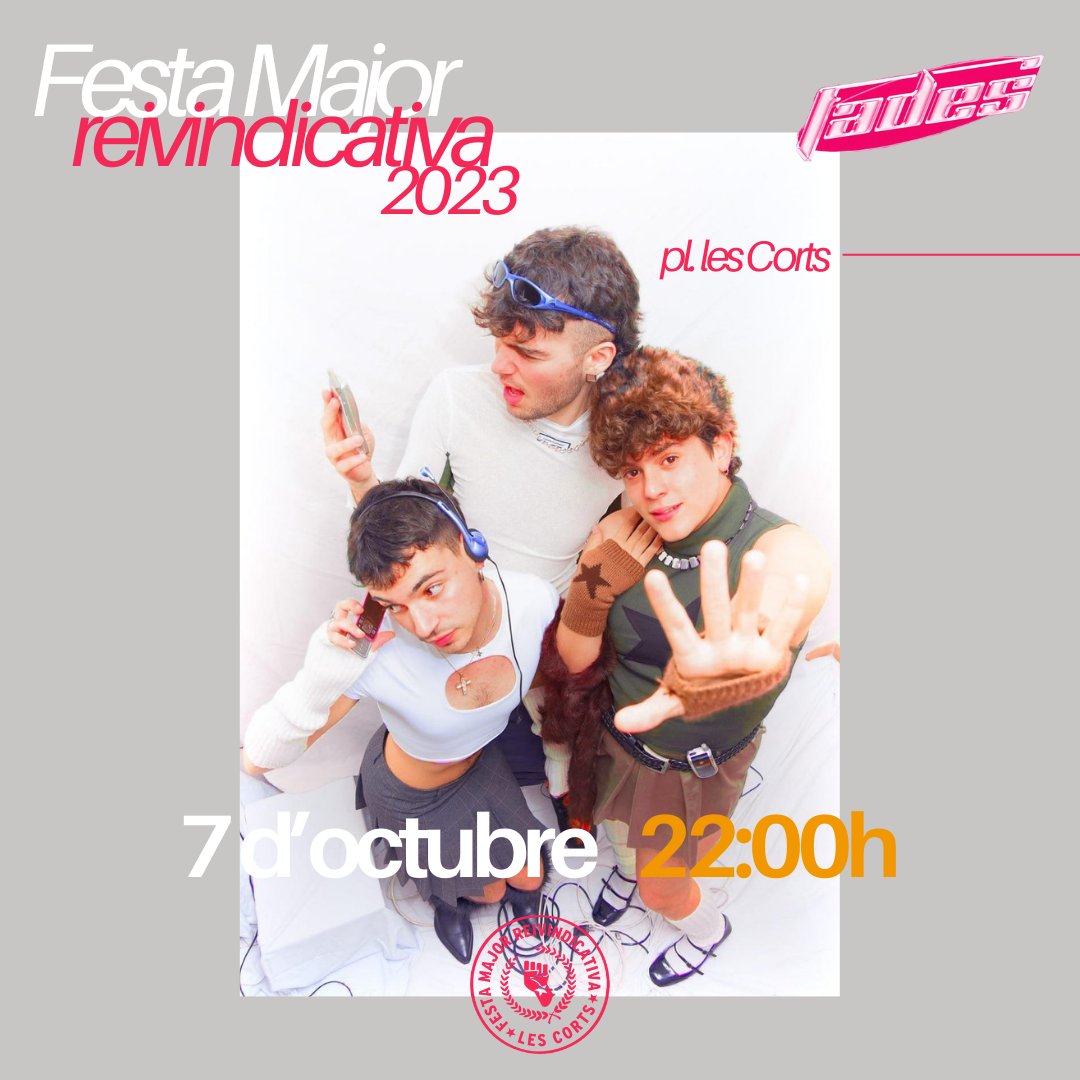 La nit de dissabte comença amb <a href="/fadesfadesfades/">FADES</a>
💖
💖

Us esperem a totes a la plaça de les Corts!

#FMRLC23