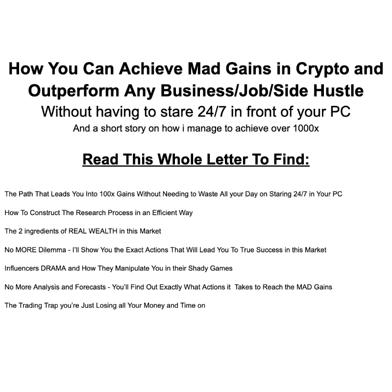 cryptogitt's tweet photo. Bull run will come again in 2024-2025

On this FREE GUIDE i show you exactly how you can outperform any kind of business/job you're in by being in crypto

(based on facts and proofs)