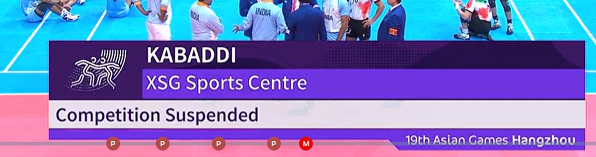 I can't believe this sabzi mandi warfare is happening at an international match of Asian games. India vs Iran, final suspended until further notice as controversy surrounds Pawan’s raid, IND 28-28 IRN in second half.  
#pawansehrawat #Kabaddi #AsianGames23 #kabaddiatasiangames