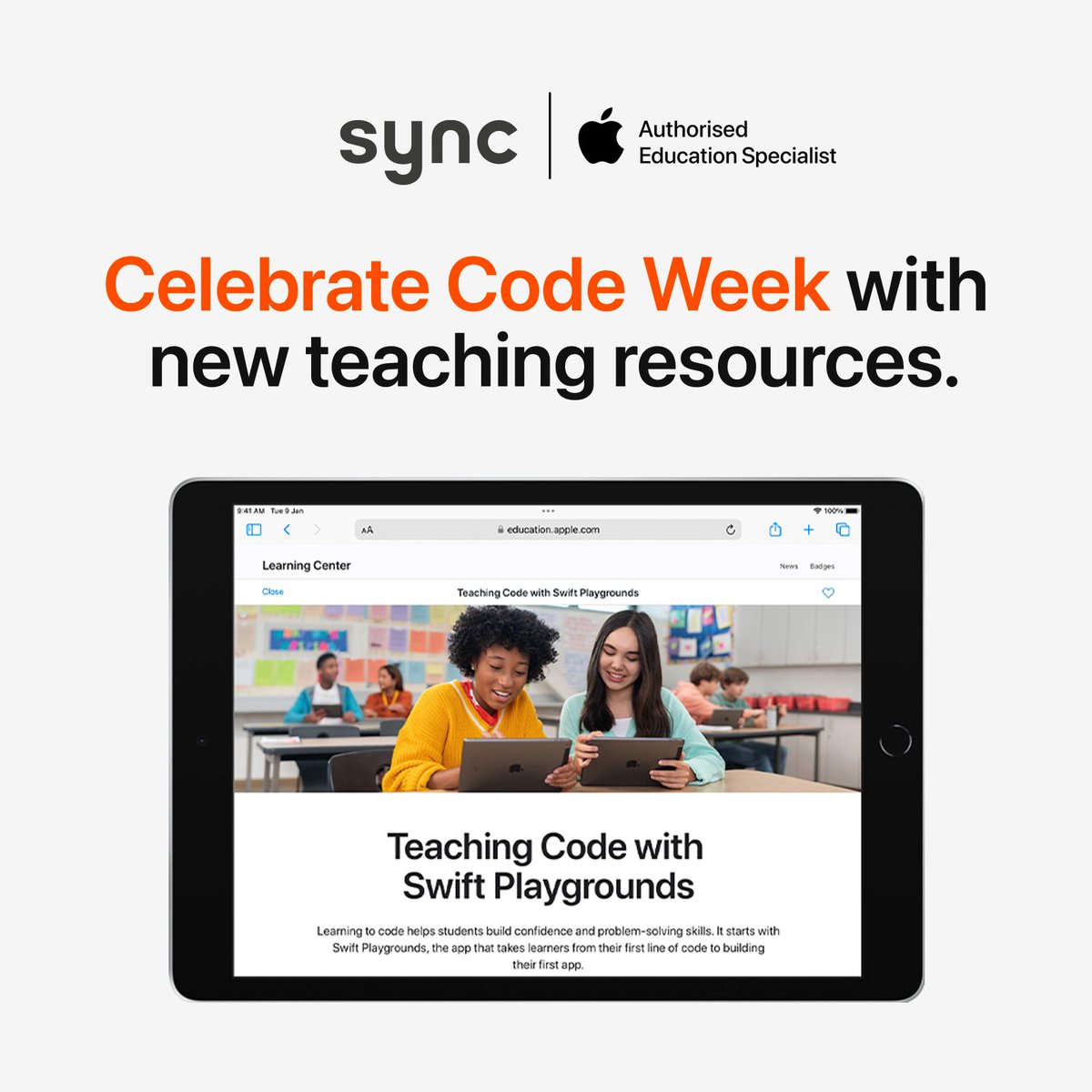 SyncStoreUK's tweet image. Celebrate Code Week with new teaching resources. Code Week is the perfect time to give coding a try 🎉

Inspire your students to design and build their first app with new Everyone Can Code Projects.

Get involved today
wearesync.co.uk/european-code-…

#CodeWeek23