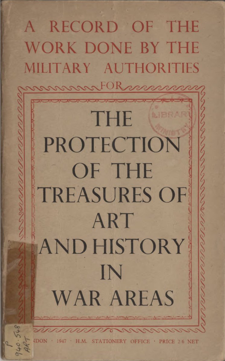 TimPurbrick's tweet photo. This is the start of a 🧵 on the WW2 roles and lessons from the Monuments, Fine Arts &amp; Archives branch (#MFAA) and Art Looting Investigation Unit (#ALIU) which may be relevant for military Cultural Property Protection (#CPP) officers today.

Lesson (L) - sources👇
Comment (C) https://t.co/yFrjHUOsRS