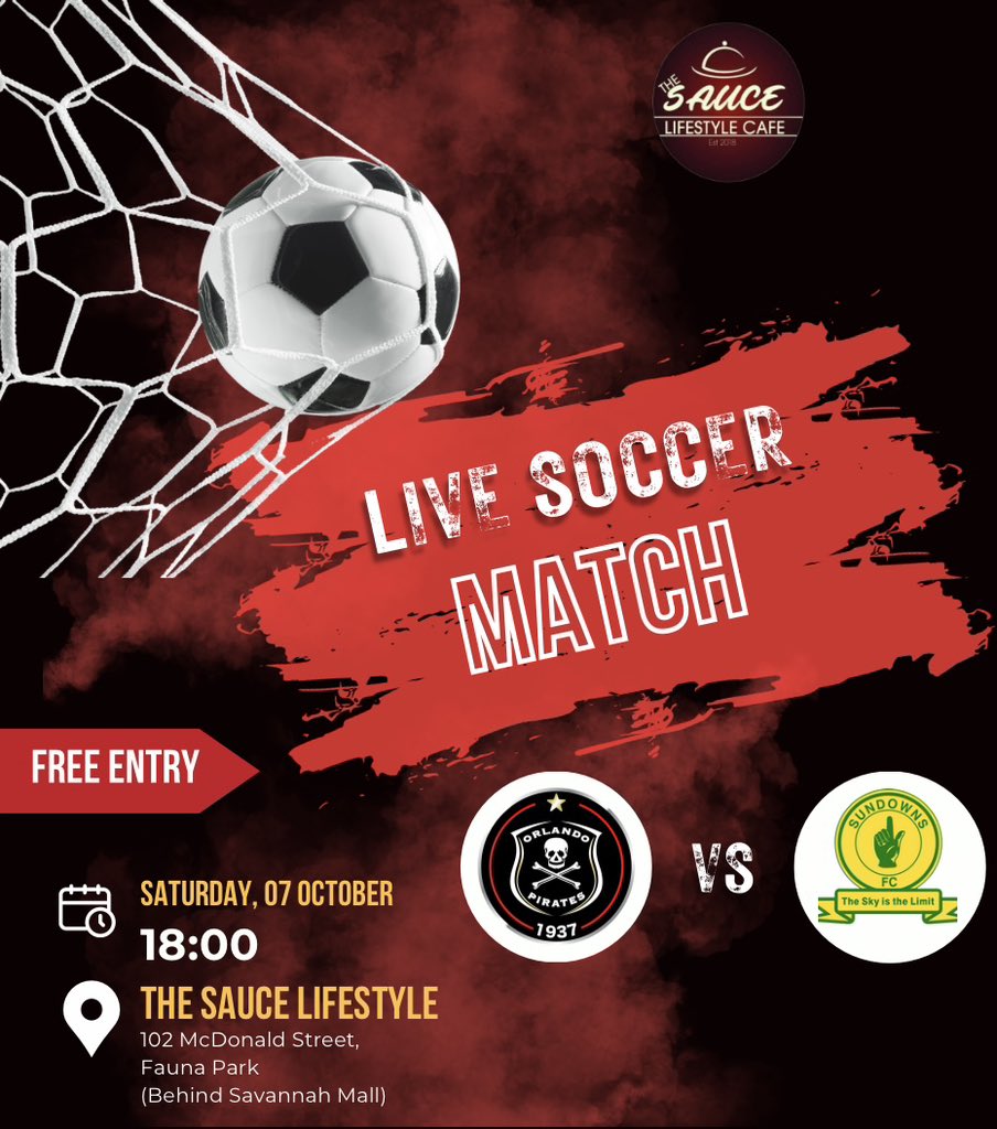 LIVE SOCCER SCREENING ⚽🥇

We'll be live screening tonight’s games.
Do come and join us over good food and chilled drinks. 🤝🏽🥂

#soccermatch #livestream #diski  #gamenight #thesaucelifestyle
#farpost #livesoccermatch #supersport