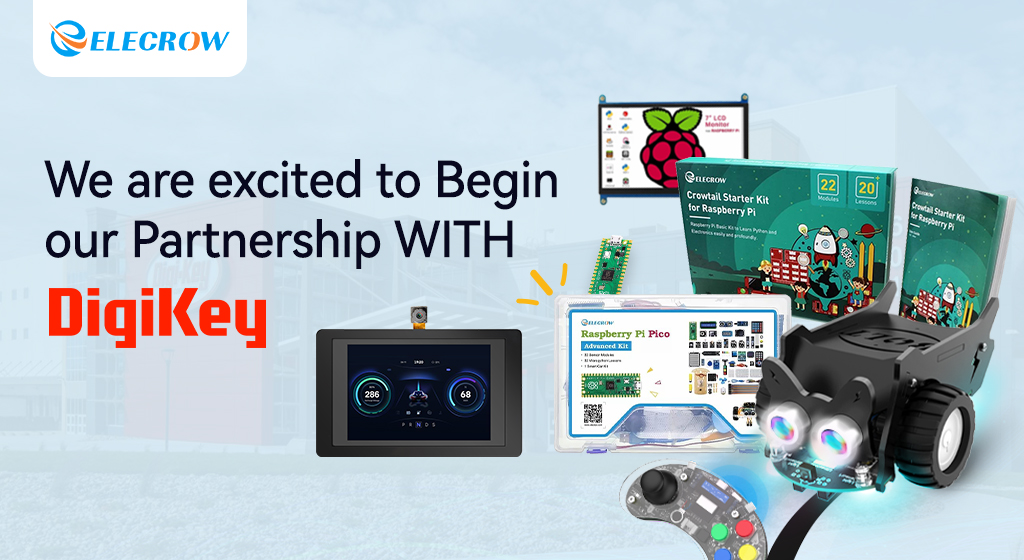 Elecrow1's tweet photo. 📢 Exciting news! #Elecrow's cutting-edge products are now available on @digikey. 🥳#DigiKey
🚀 Check out our range of #electronic kits and #IOT screens. 👇
📌https://t.co/7hjxHAq7At
#Raspberrypi #CrowBotBolt #Crowtail #ESP32Terminal https://t.co/JjnJ8qX2g1