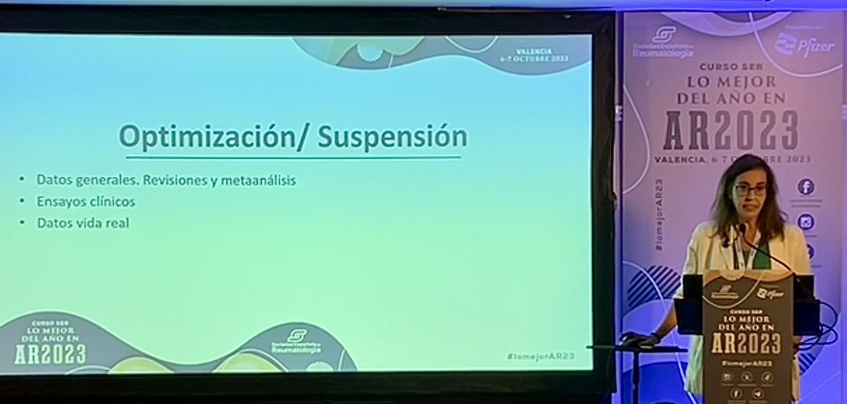 #lomejorAR23 
La Dra Marta Valero nos expone la evidencia sobre optimización / suspensión de tratamientos en Artritis Reumatoide.