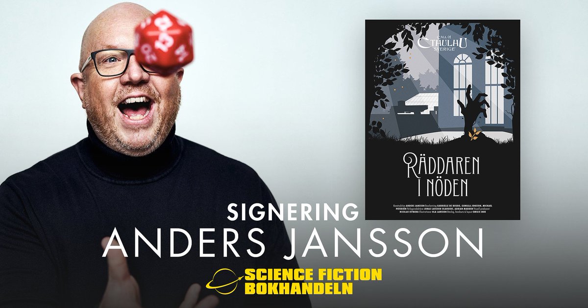 Och glöm inte - NÄSTA lördag, så åker jag till Göteborg och <a href="/sfbok/">SF-Bokhandeln</a> -handeln för att signera mitt Cthulhu Sverige-äventyr "Räddaren i Nöden". Hoppas vi ses där! Klockan 14.00. Ska bli så kul. Älskar rollspel och SFbokhandeln! Hurra!