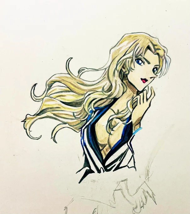 今日はここまでです#名探偵コナン#ベルモット#色鉛筆#模写 