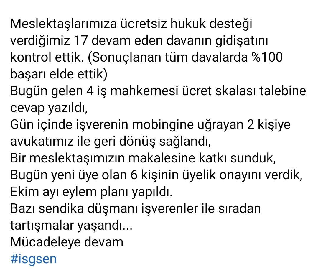 Sendikamızda sıradan bir günde yaşananlar; #isgsen