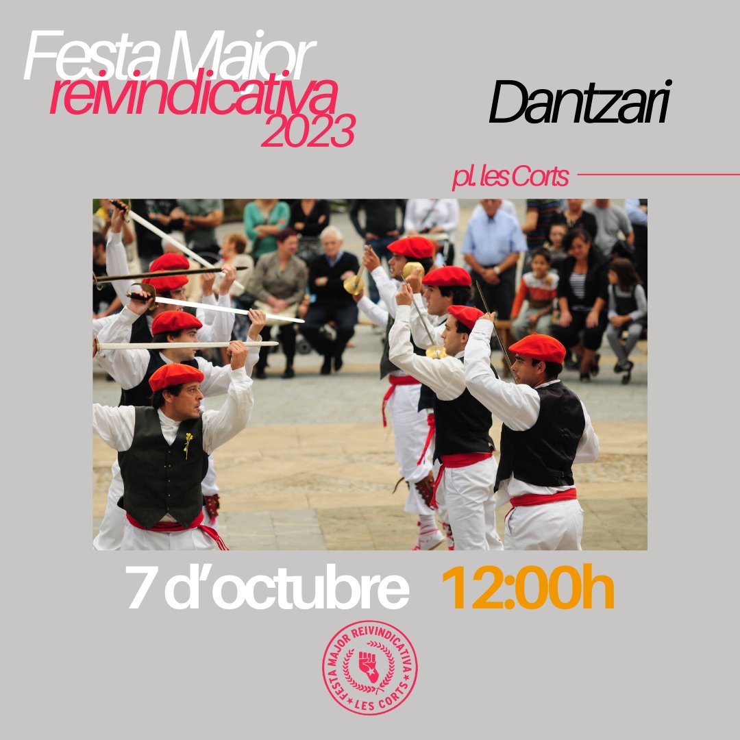 Avui dissabte comencem amb trikipoteo i euskal dantza!

Us esperem a totes a les 12h a la plaça de les Corts❤️

#FMRLC23
