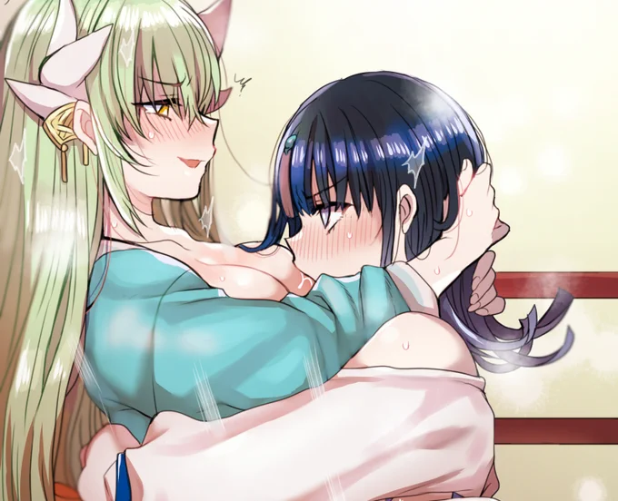 納品したSkebの一部分です清姫とふたなりエリセリクエスト頂きありがとうございましたっ 