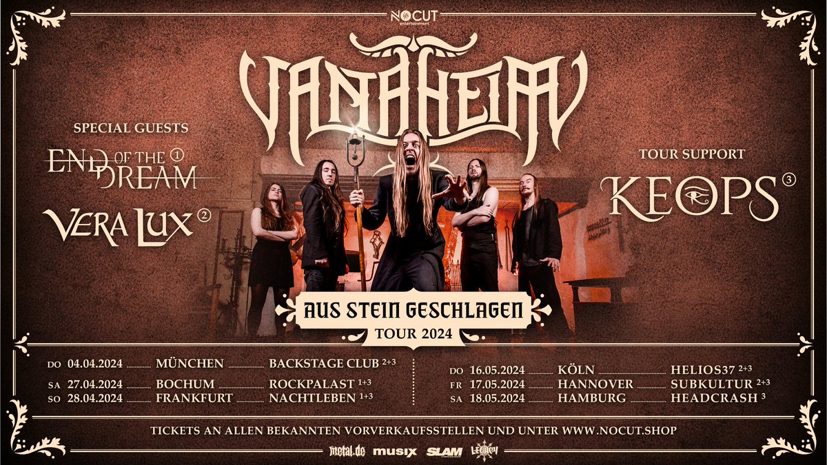 OfficialKeops's tweet photo. 🎉 Exciting News! Keops is going on a tour next year with Vanaheim, and we're thrilled to announce special guests Vera Lux and End of the Dream! 🎶🤘
 #KeopsTour2024 #Vanaheim #VeraLux #EndOfTheDream https://t.co/fWWzmwy9wT