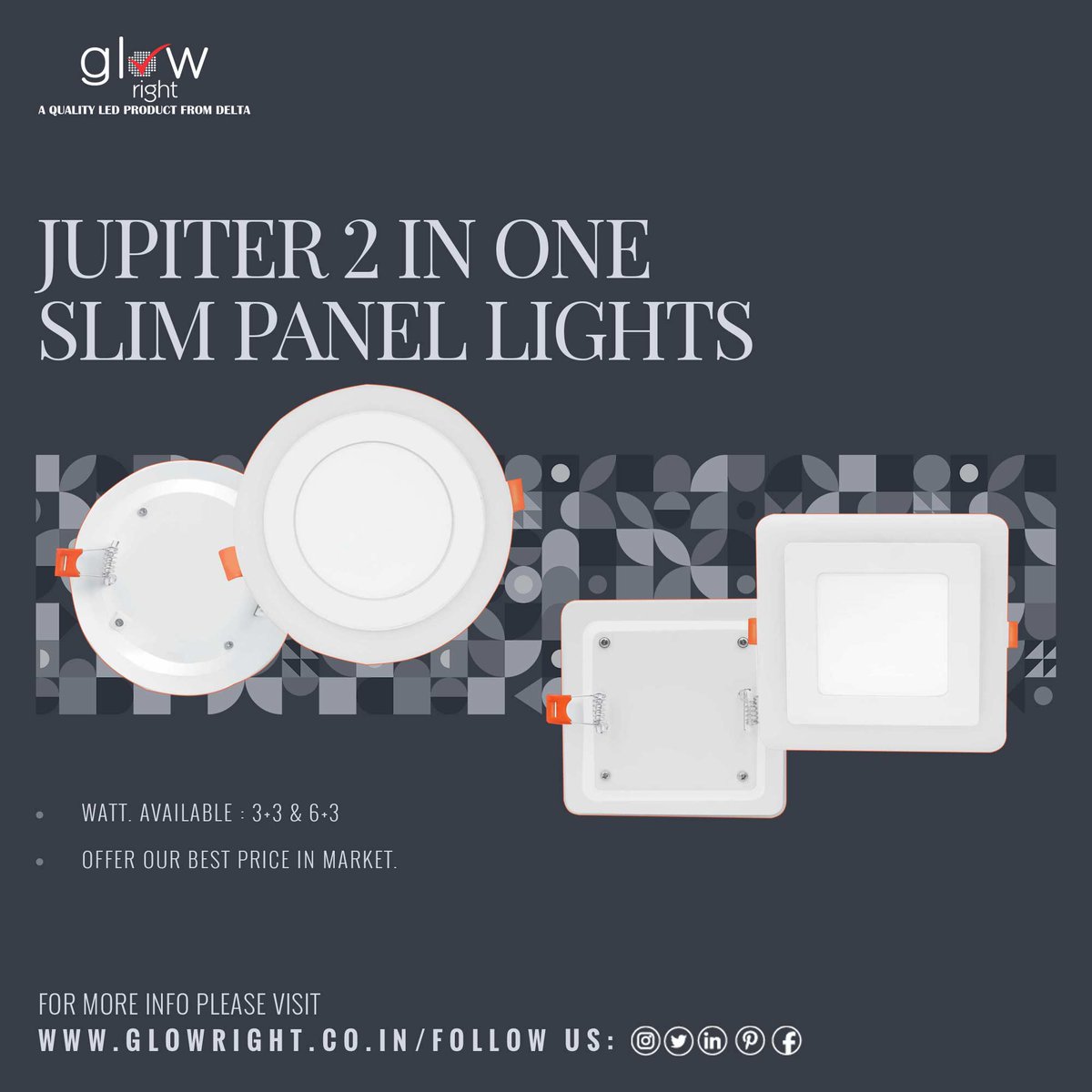 With the illumination of Glowright LED Surface Panel Lights, every corner of your home will remain bright! Go ahead and beautify your home today.

#glowright #SurfacePanels #LEDLighting #IlluminateSpaces #ModernLighting #EcoFriendly #EnergyEfficient #EfficientLighting