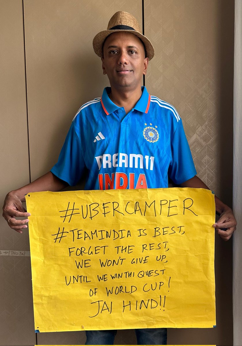 All set for stay in #UberCamper with cricket crazy fans <a href="/nivedithg/">Nivedith Gajapathy</a> <a href="/onlyprathamesh/">Prathamesh Avachare</a> <a href="/kartik_kannan/">Kartik Kannan</a> while watching #INDvsPAK in #Ahmedabad <a href="/Uber_India/">Uber India</a>