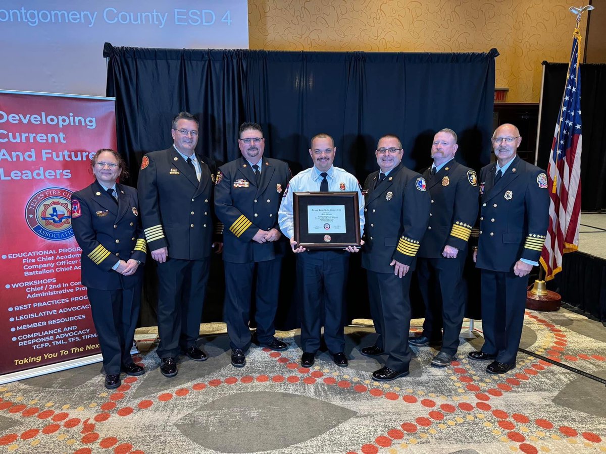 needhamfiretx's tweet photo. Please help us in congratulating Battalion Chiefs Acel Nichols, Richard Sanguedolce, and William Thomas(not pictured) on their graduation from the (TFCA) two year Certified Fire Executive Program. They are among a select few in the State of Texas that hold the designation of CFE. https://t.co/jaxEJ5ZRbL