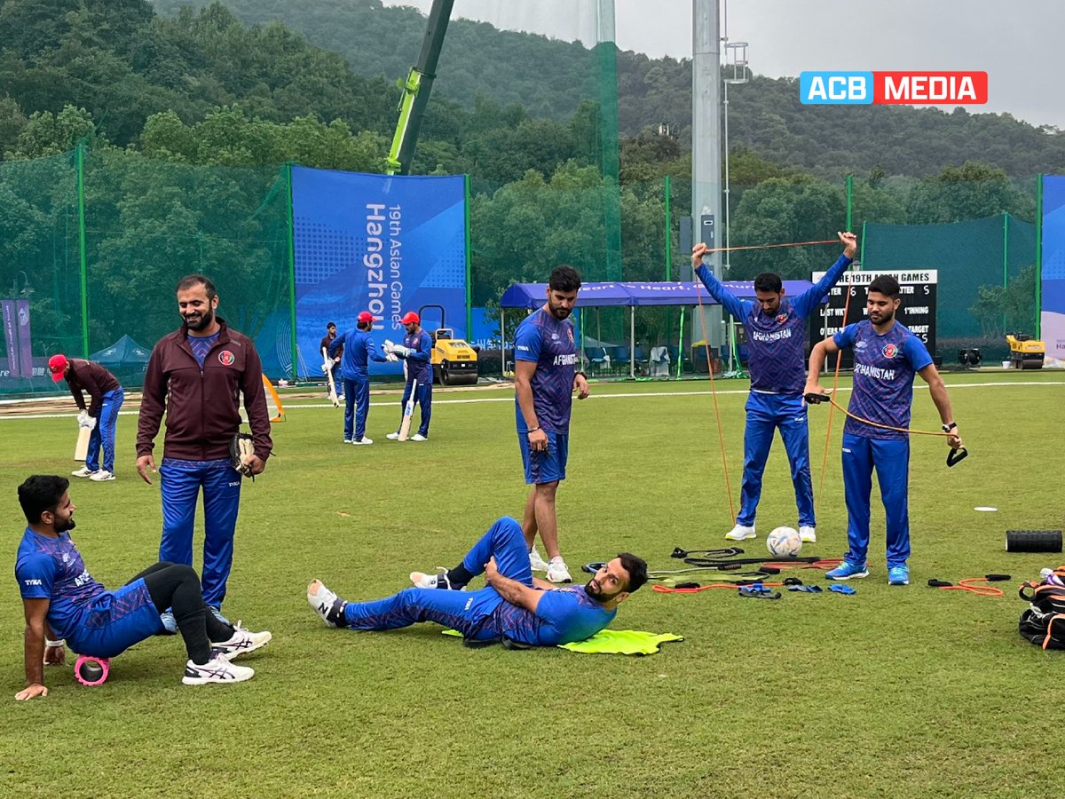 ACBofficials's tweet image. Time to Bring Gold! 🥇

AfghanAbdalyan are warming up nicely ahead of the Gold Medal game at the Asian Games Men&apos;s Cricket Competitions 2023 against @BCCI. 👍

#AfghanAbdalyan | #AsianGames | #AFGvIND