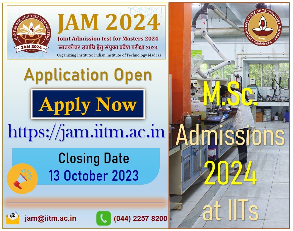 IIT JAM 2024: IIT Madras Extends Registration Deadline Till Oct 20