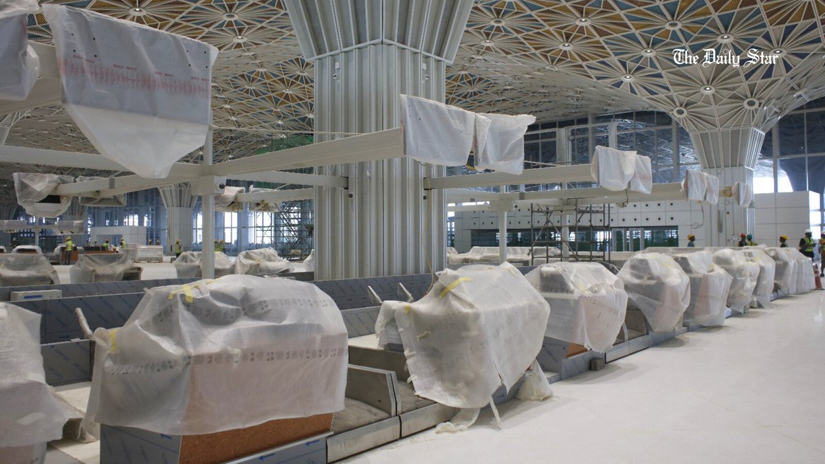 dailystarnews's tweet photo. Prime Minister Sheikh Hasina is scheduled to make a soft opening of the third terminal today with the slogan "connecting dreams to reality".
Photo: Star
Read more:
https://t.co/xZpW4kuL9F
#bangladesh #airport #thirdterminal #hajratshahjalalinternationalairport #primeminister https://t.co/DF1Fs7CTmC