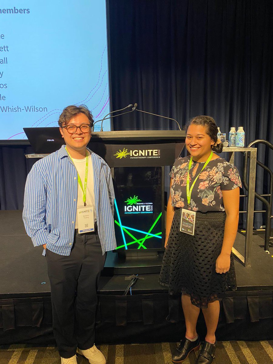 👀👏👏⭐️⭐️ <a href="/dtruongPT/">Dominic Truong</a> New Researcher Award in cardio program at <a href="/apaphysio/">Australian Physiotherapy Association</a> #ignite2023 and <a href="/alisha_da_silva/">Alisha da Silva</a> Early Career Award from the <a href="/PhysioUnimelb/">Physiotherapy UniMelb</a> team. <a href="/UniMelbMDHS/">UniMelb MDHS</a> I am such a proud supervisor and so thrilled to share your PhD journey with ⭐️⭐️ #icurehablegends