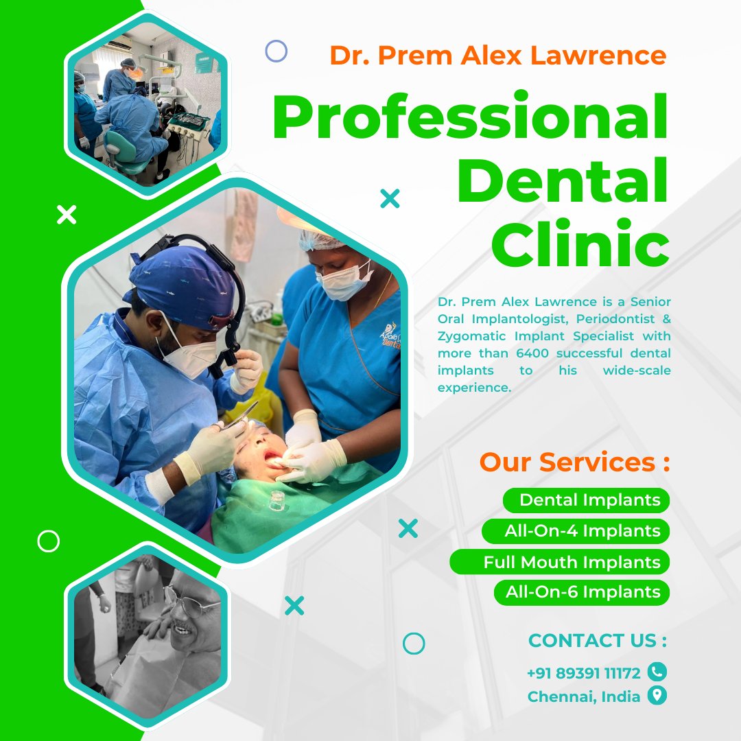 abinaya545's tweet photo. Experience Excellence in Dental Care at Doctor Prem Professional Dental Clinic! ๐โจ
#Doctorprem #DentalImplants #Fullmouthimplants #Allon4implants #DentalCare #Allon6implants
๐ +918939111172
๐ https://t.co/cews2F2fxZ https://t.co/JMFfWW0tI4