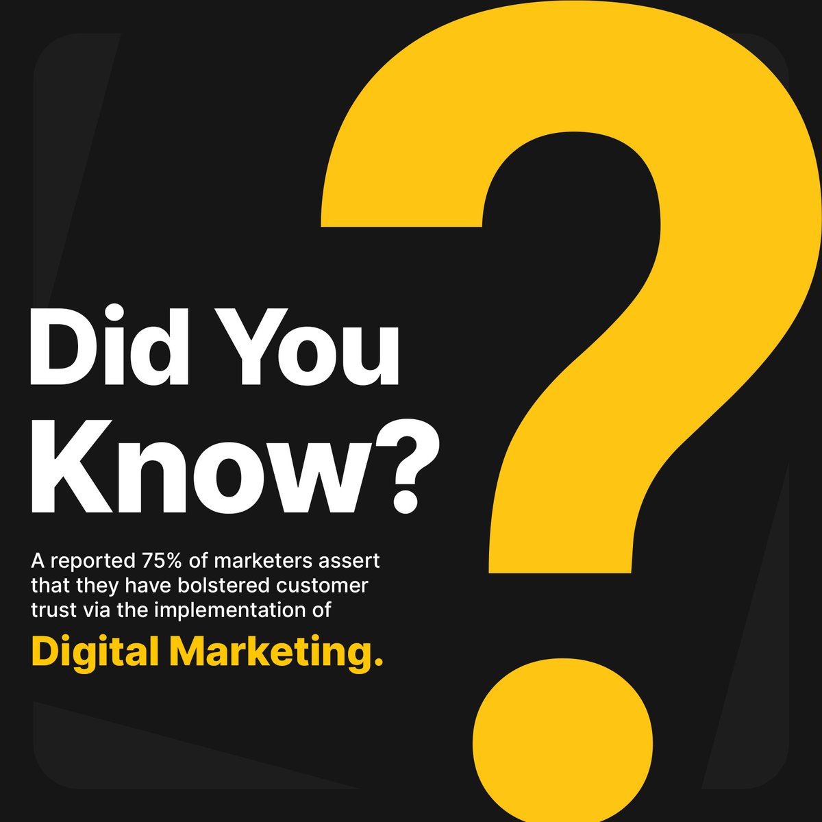 KanthaDigital's tweet photo. That's an interesting and insightful statistic!  

The use of digital marketing strategies, when executed effectively, can indeed play a significant role in building and strengthening customer trust.

#seostatics #facts #socialmediamarketing #digitalmarketing #seo #kanthadigital https://t.co/GhJLD0Coup