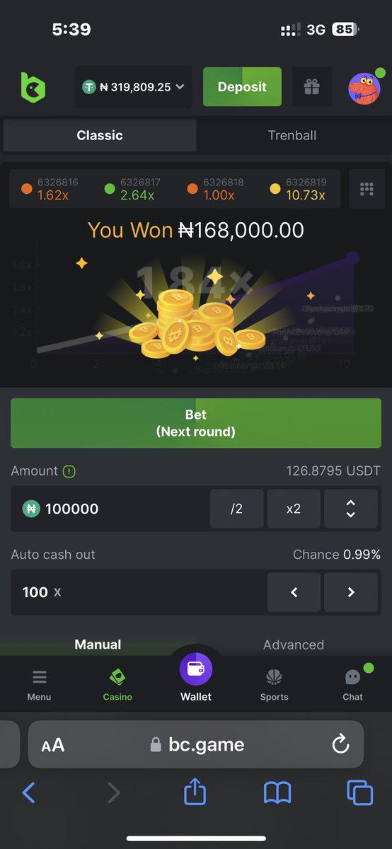 feranmi_flash1's tweet photo. 168k just boom on bc 🔥🥶🫣

First 150 retweet’s drop Aza 

PLAY &amp; WIN here 👉https://t.co/lpD1Zx8NKK after funding with nothing less than 50k-200k let me know. https://t.co/rEZr3cRVN0