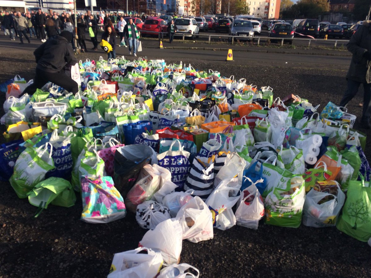 CelticFCSLO's tweet photo. The annual Green Brigade Foodbank collection takes place ahead of today’s match.

Drop off points are Holywell St, Janefield St East and Celtic Way..all of your donations will be gratefully received https://t.co/xcziArEKzQ
