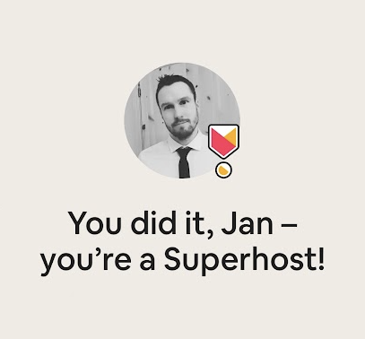 I earned #Airbnb #Superhost status again. I also help other property owners succeed. 

Connect with me here: airbnb.co.uk/r/jjordet 

#airbnbhost #airbnblove #airbnbtravel #propertyowners #airbnbsuperhost