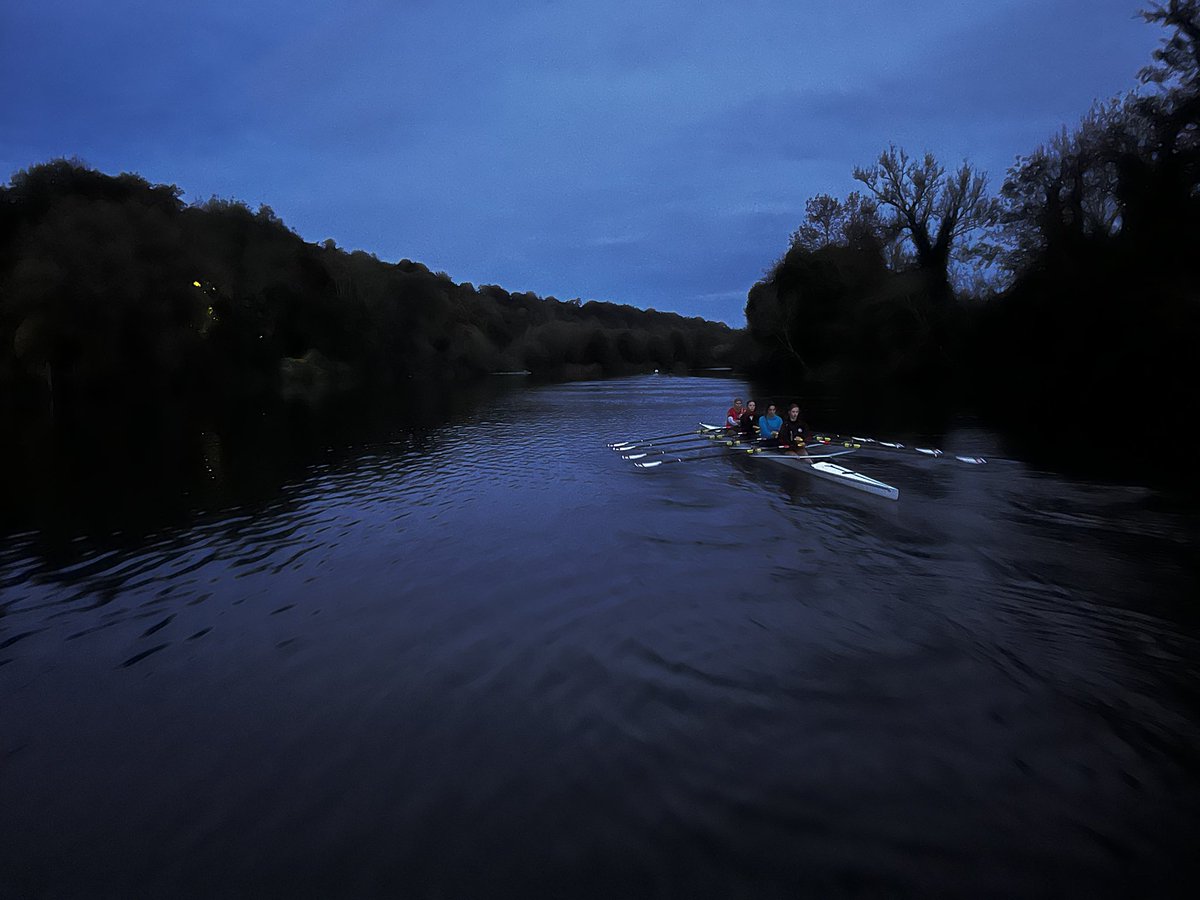 PangCollRowing's tweet photo. All in a day’s work for our CoBs. Water session before dawn followed by race report in whole College assembly. #TeamPangbourne #PangCollRowing https://t.co/yJT2jUtWgl