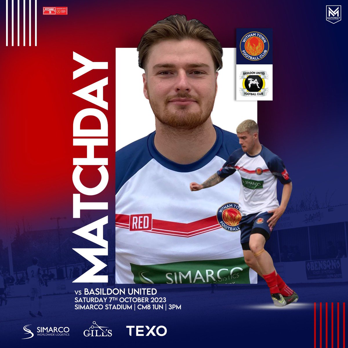Withamtownfc's tweet photo. ⚽️ MATCH DAY ⚽️

🆚 @BasUtdFC 
🏆 @IsthmianLeague 
⏰ 3.00pm
📍CM8 1UN
🏟 Simarco Stadium 
🍺 Bar will be open
🍔 Food served 
💷 £10 adults | £5 concessions | £2 U16s
🎟️ Golden goal https://t.co/QV8edCUzm6