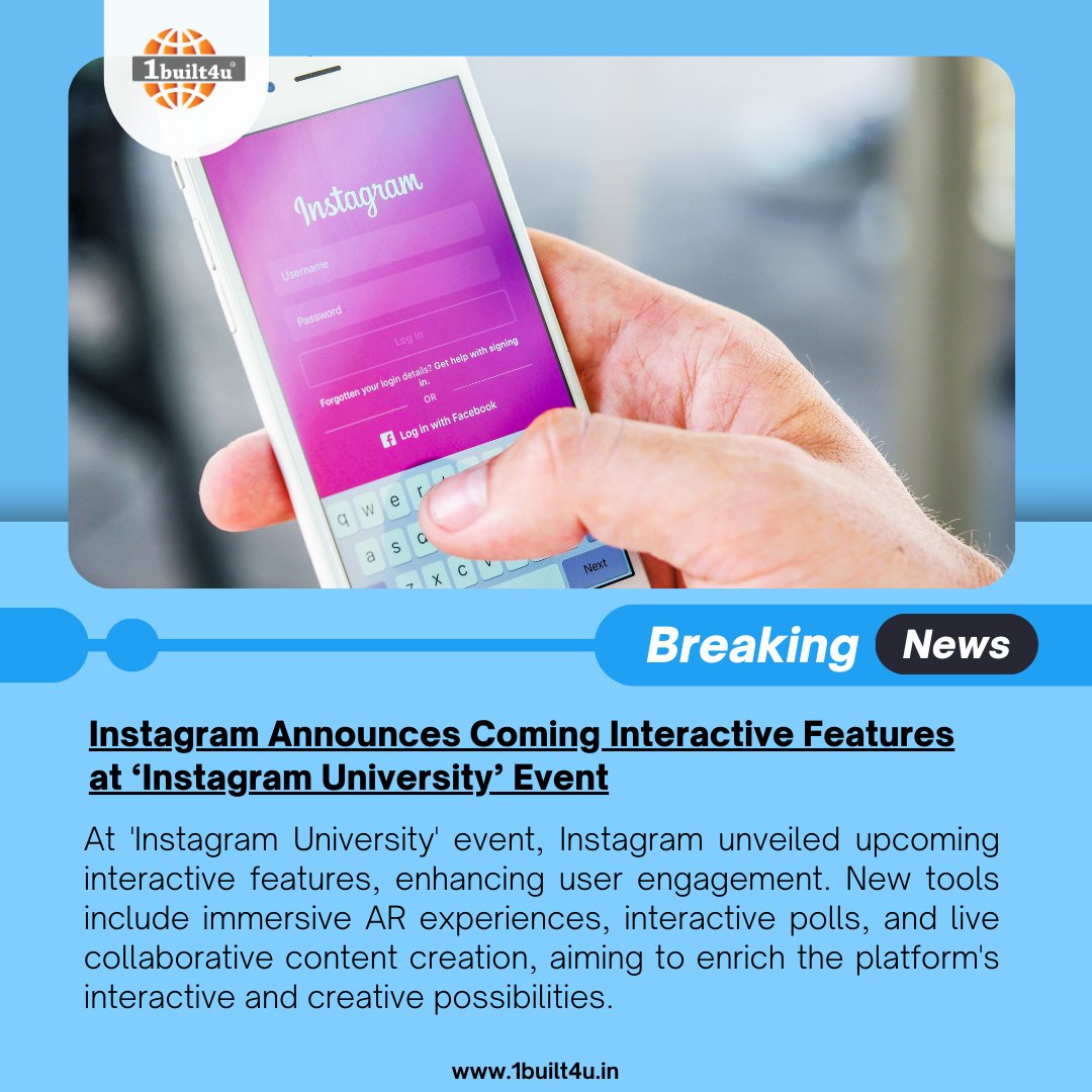 1built4u's tweet image. 📰🔔 Breaking News 📰🔔

#1built4u
#InstagramUpdates
#InteractiveFeatures
#SocialMediaNews
#InstagramUniversity
#ARExperiences
#UserEngagement
#CreativePossibilities
#InstagramInnovation
#DigitalTrends
#SocialMediaMarketing