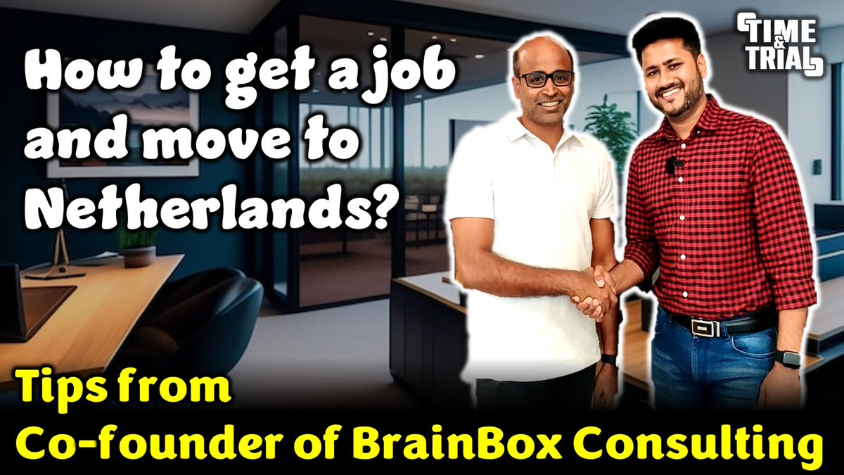 TimeandTrial's tweet photo. Follow these 3 steps to land a job in the Netherlands (English) Interview with the cofounder of Brainbox consulting. 
Watch the full video on @timeandtrial YouTube channel. Link 👇
#abroadjobs #timeandtrial #eindhoven #techjobs #jobsearchingtips 

https://t.co/aRtkGMKjhV https://t.co/PEpTnOD03O