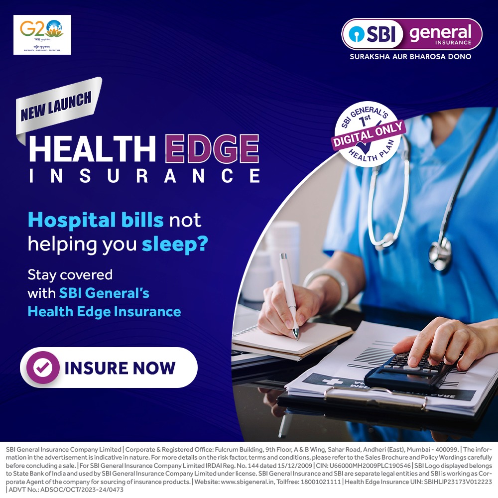 sbigeneral's tweet photo. Make SBI General Insurance your companion in sickness aur health, dono.

Get the Health Edge Insurance policy now. 
Explore more :
https://t.co/FpUQfe2G5w

#SBIGeneralInsurance #healthedge https://t.co/kjjerDGoV3