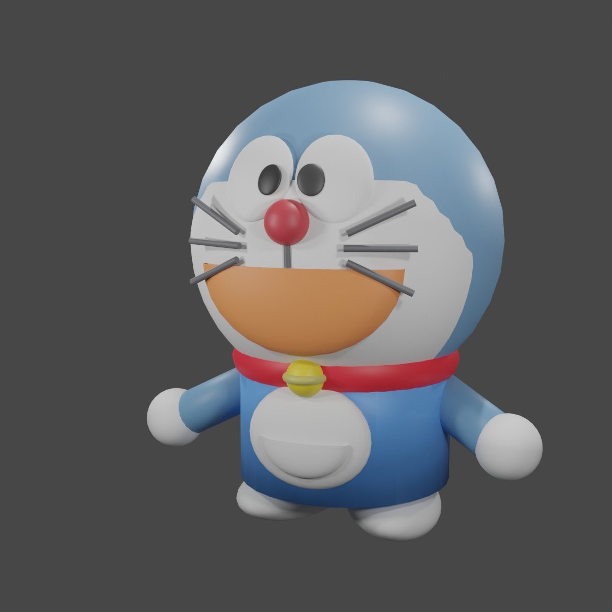 StudioEdgecraft's tweet photo. Blenderでモデリングに挑戦中です(8日目) #blender #b3d #ドラえもん https://t.co/sh7Fonl9jb